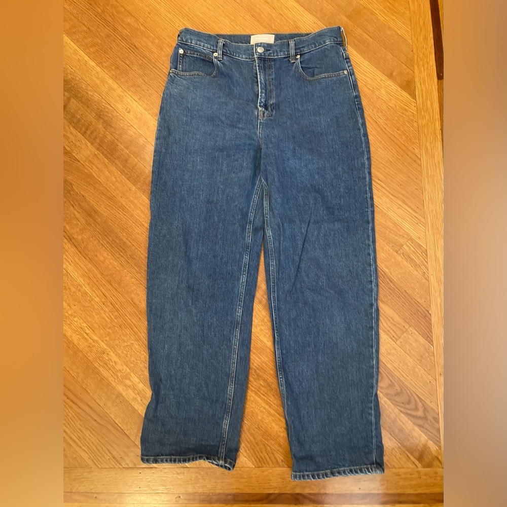 Everlane Straight-Leg Dark Blue Denim Jeans